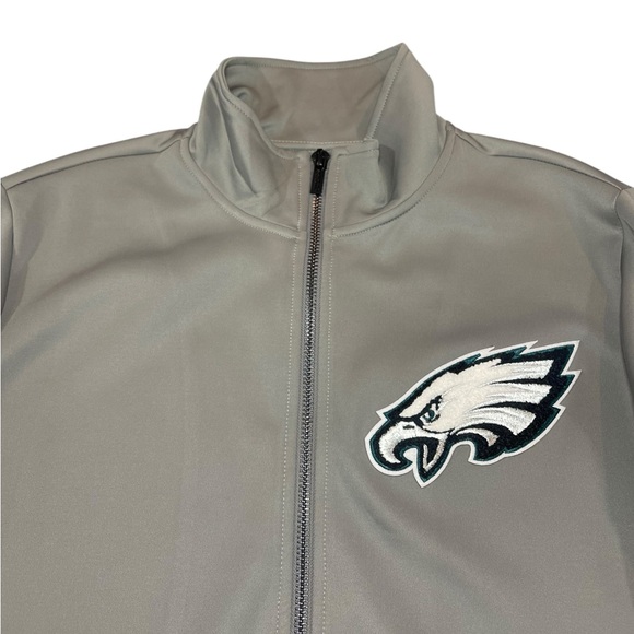 ⚡️SOLD⚡️Pro Standard Philadelphia Eagles NFL Track Golf Jacket Gray Full Zip - Picture 8 of 16